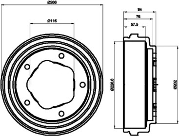 Тормозный барабан HELLA 8DT 355 300-151