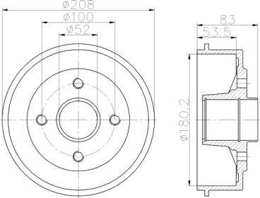 Тормозный барабан HELLA 8DT 355 302-231