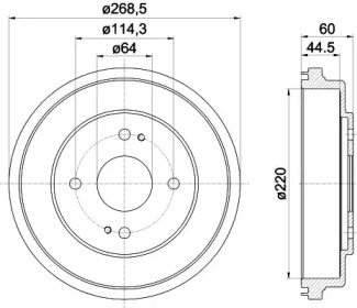 Тормозный барабан HELLA 8DT 355 302-261