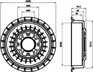 Тормозный барабан HELLA 8DT 355 302-271