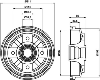 Тормозный барабан HELLA 8DT 355 302-011