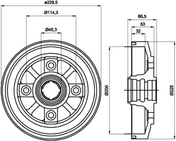 Тормозный барабан HELLA 8DT 355 302-281