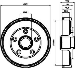 Тормозный барабан HELLA 8DT 355 301-301