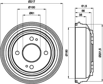 Тормозный барабан HELLA 8DT 355 302-051