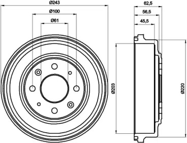 Тормозный барабан HELLA 8DT 355 300-231