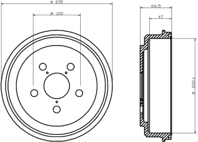 Тормозный барабан HELLA 8DT 355 302-071