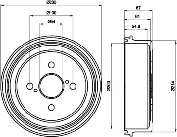 Тормозный барабан HELLA 8DT 355 302-161