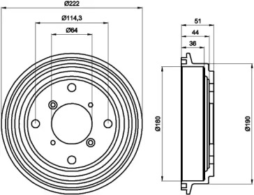 Тормозный барабан HELLA 8DT 355 302-171