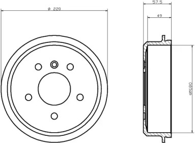 Тормозный барабан HELLA 8DT 355 301-451