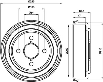 Тормозный барабан HELLA 8DT 355 302-101