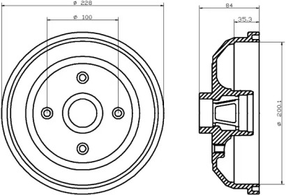 Тормозный барабан HELLA 8DT 355 301-551