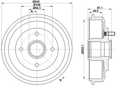 Тормозный барабан HELLA 8DT 355 300-261