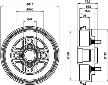 Тормозный барабан HELLA 8DT 355 300-281