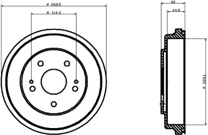 Тормозный барабан HELLA 8DT 355 300-291