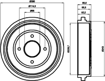 Тормозный барабан HELLA 8DT 355 300-321