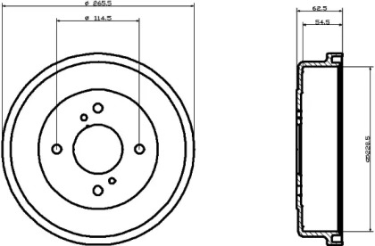 Тормозный барабан HELLA 8DT 355 300-341