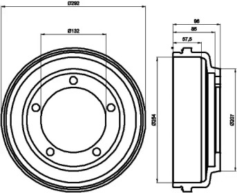 Тормозный барабан HELLA 8DT 355 300-461