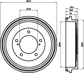 Тормозный барабан HELLA 8DT 355 300-491