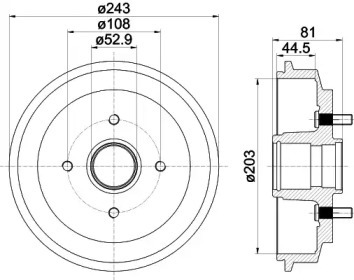 Тормозный барабан HELLA 8DT 355 300-601