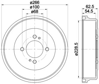 Тормозный барабан HELLA 8DT 355 300-821