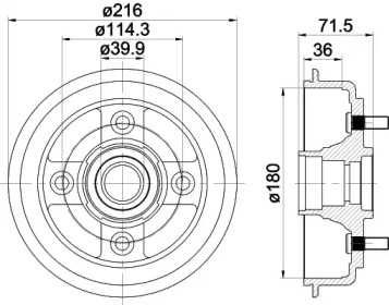 Тормозный барабан HELLA 8DT 355 300-851