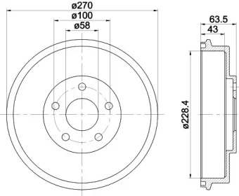 Тормозный барабан HELLA 8DT 355 300-911