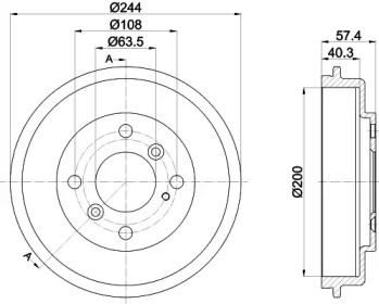 Тормозный барабан HELLA 8DT 355 302-631