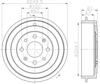 Тормозный барабан HELLA 8DT 355 301-101