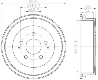 Тормозный барабан HELLA 8DT 355 301-131