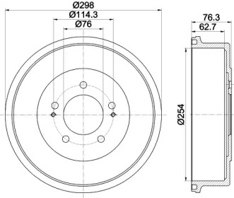 Тормозный барабан HELLA 8DT 355 301-861