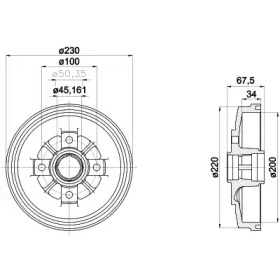 Тормозный барабан HELLA 8DT 355 301-941