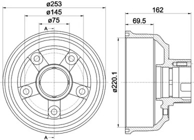 Тормозный барабан HELLA 8DT 355 302-411