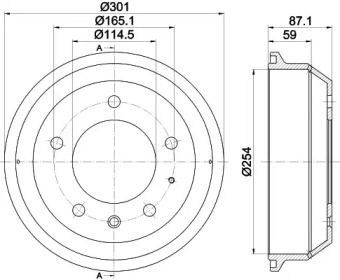 Тормозный барабан HELLA 8DT 355 302-441