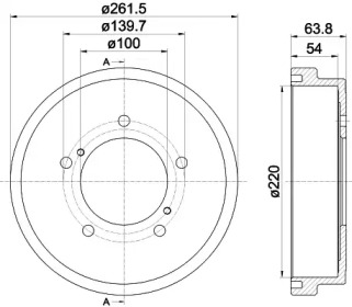 Тормозный барабан HELLA 8DT 355 302-471