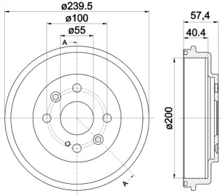 Тормозный барабан HELLA 8DT 355 302-491