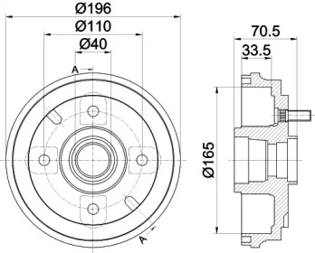 Тормозный барабан HELLA 8DT 355 302-521