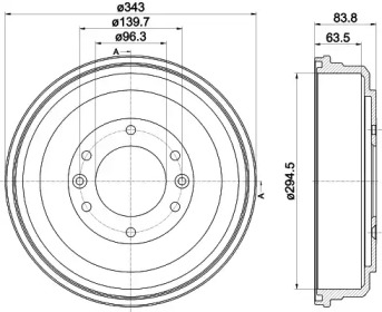 Тормозный барабан HELLA 8DT 355 302-581