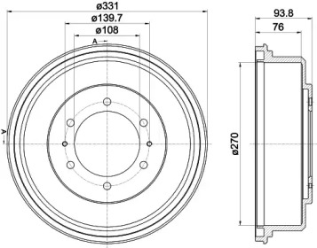 Тормозный барабан HELLA 8DT 355 302-611