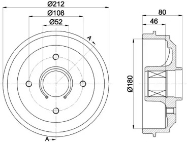 Тормозный барабан HELLA 8DT 355 302-811