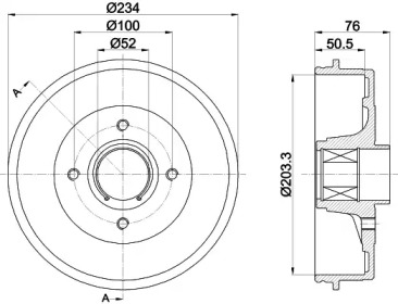 Тормозный барабан HELLA 8DT 355 302-831