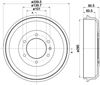 Тормозный барабан HELLA 8DT 355 302-961