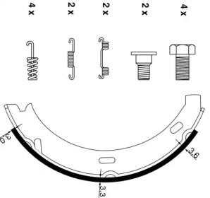 Комлект тормозных накладок HELLA 8DA 355 050-441