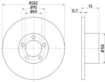 Тормозной диск HELLA 8DD 355 100-061