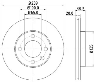 Тормозной диск HELLA 8DD 355 100-191