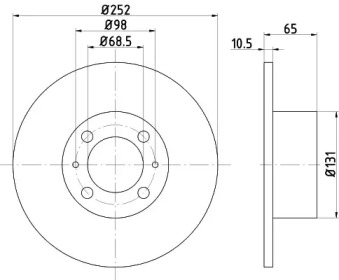 Тормозной диск HELLA 8DD 355 100-301