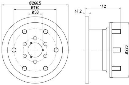 Тормозной диск HELLA 8DD 355 100-371