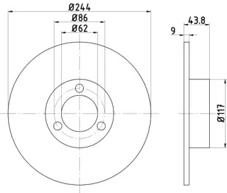 Тормозной диск HELLA 8DD 355 100-481