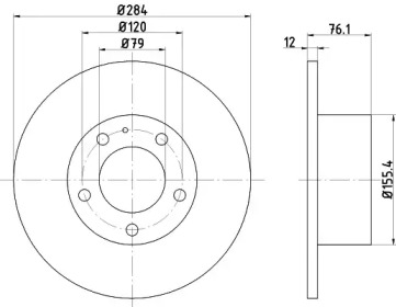 Тормозной диск HELLA 8DD 355 100-491