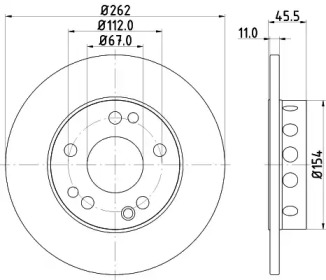 Тормозной диск HELLA 8DD 355 100-731