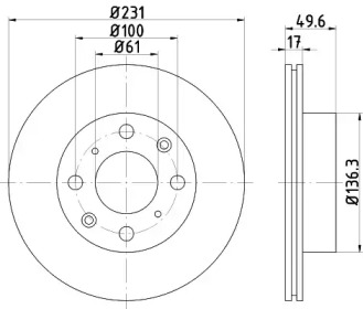 Тормозной диск HELLA 8DD 355 100-761